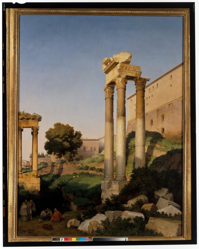 View of the Roman Forum with the Temples of Vespasian and Saturn