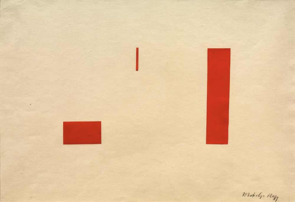 Untitled (Red Collage / Red Adhesive Image) by Laszlo Moholy-Nagy