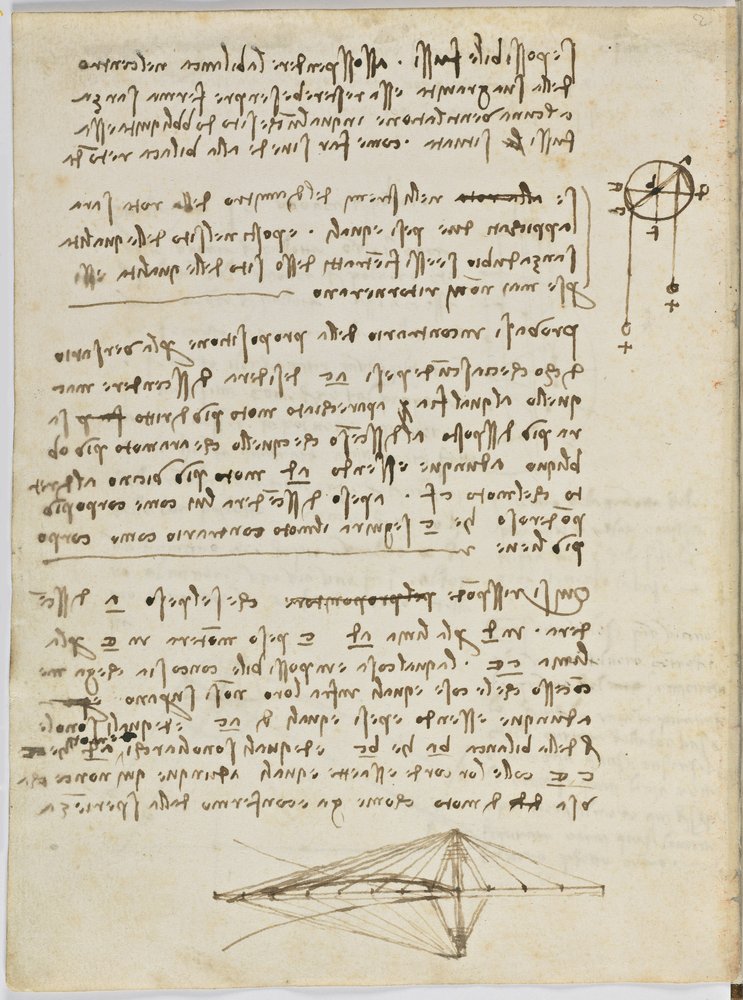 Birds Flight Code, c. 1505-06, paper manuscript, sheet 2 by Leonardo da Vinci
