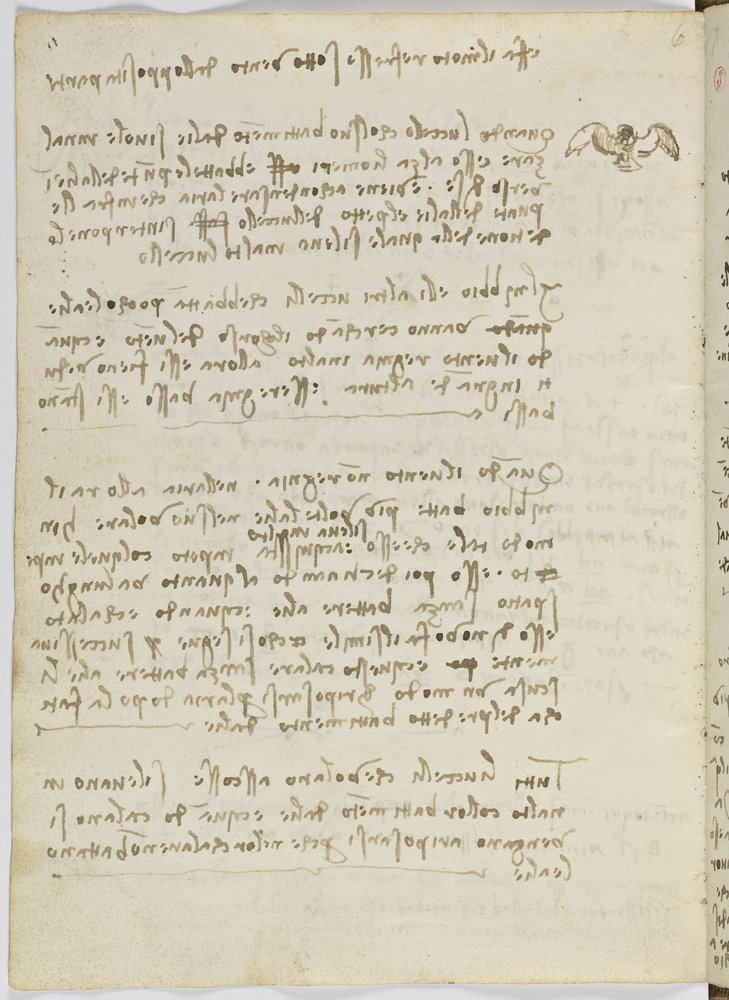 Birds Flight Code, Sheet 5 Verso by Leonardo da Vinci