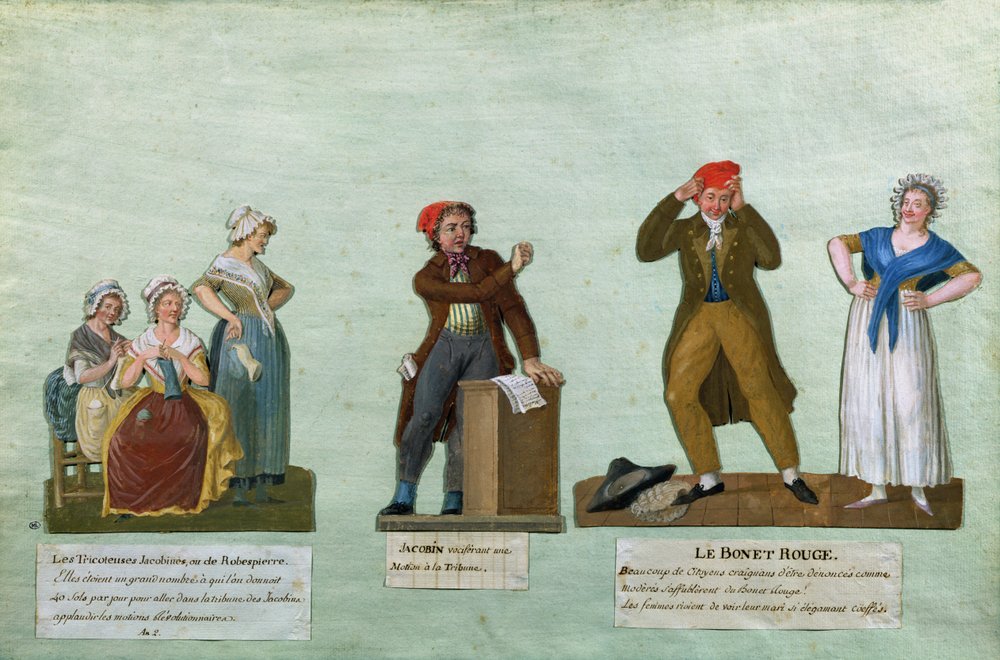 The Jacobin Knitters, a Jacobin and the Red Bonnet