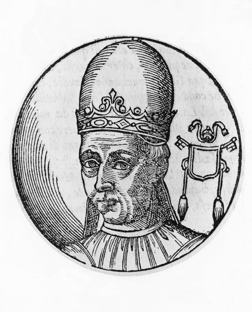 Portrait of Adrian I (700-795), 95th Pope of Catholic Church from 772