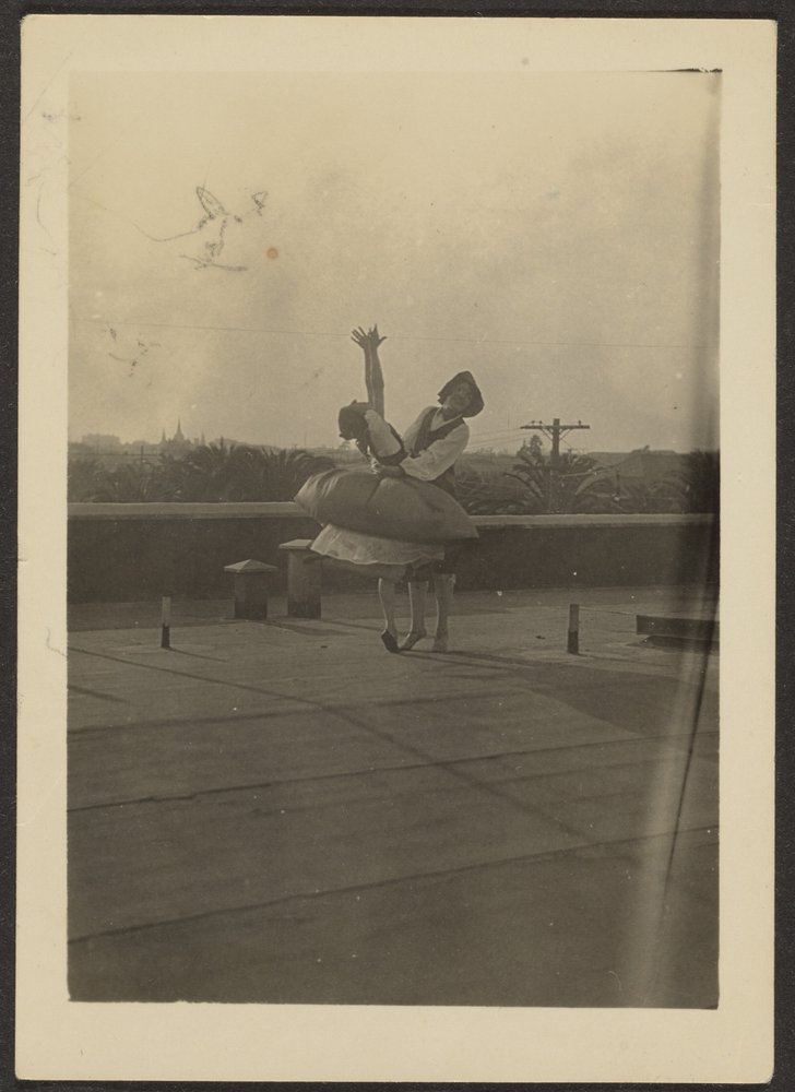 Two Dancers on Roof by Louis Fleckenstein