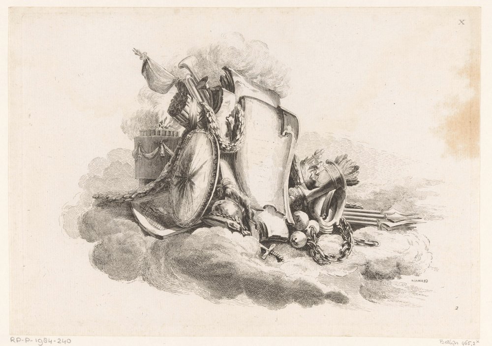 Cartouche with Weapons (X Suitte De Cartels Et Trophées) by Louis Germain
