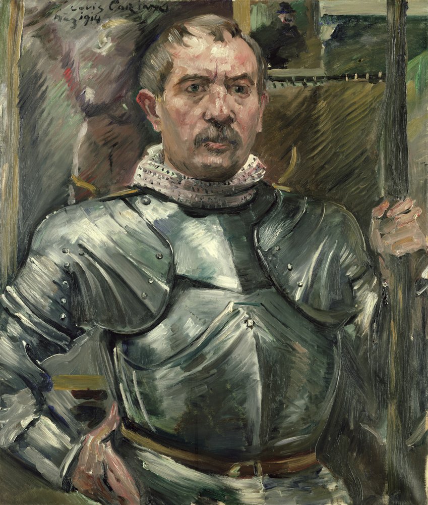 Self portrait in armour by Lovis Corinth: Fine art print