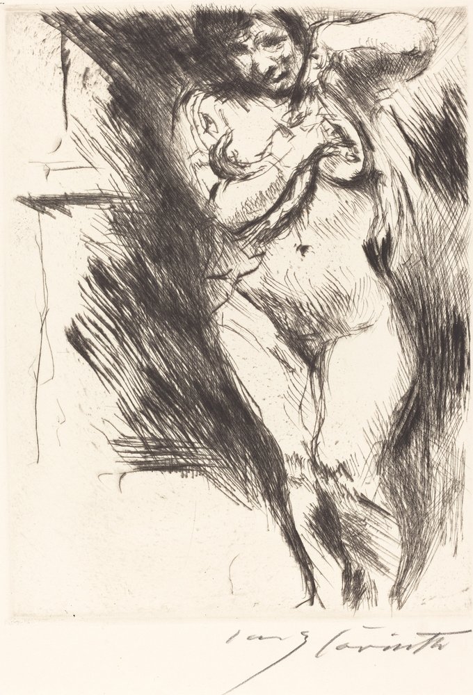Nude with Raised Shirt, Woman Undressing, 1921 by Lovis Corinth