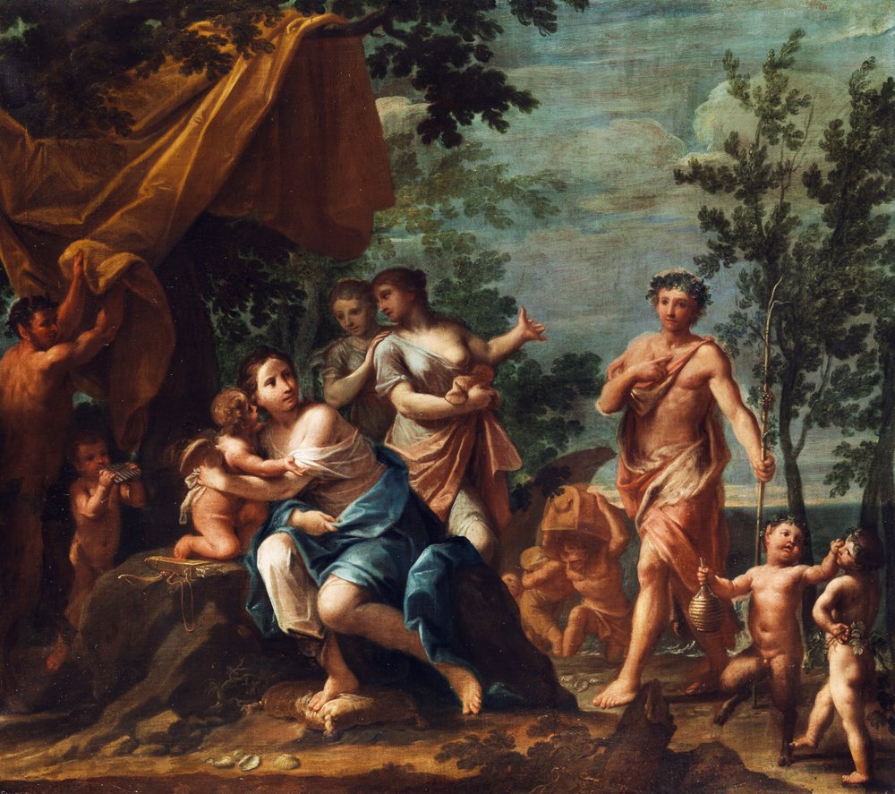 Apollo as Shepherd Approaching the Three Graces, with Venus, Cupid ...