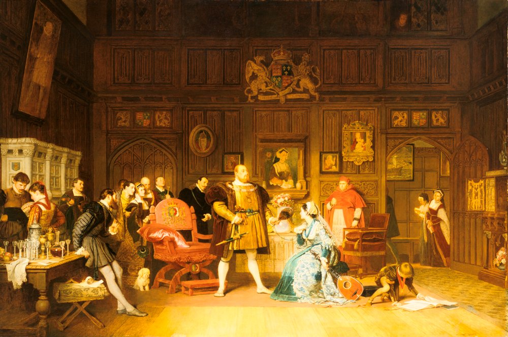 Henry VIII and Anne Boleyn Observed by Queen Catherine, 1870