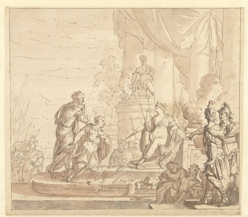 Aeneas with Dido by Mattheus Terwesten