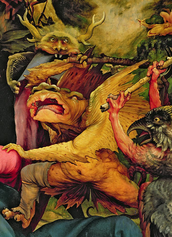 Demons Armed with Sticks (detail) from the Reverse of the Isenheim ...