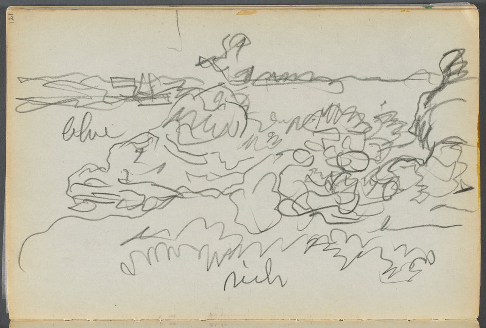 Sketchbook - The Granite Shore Hotel, Rockport, page 121: Shore by Maurice Prendergast