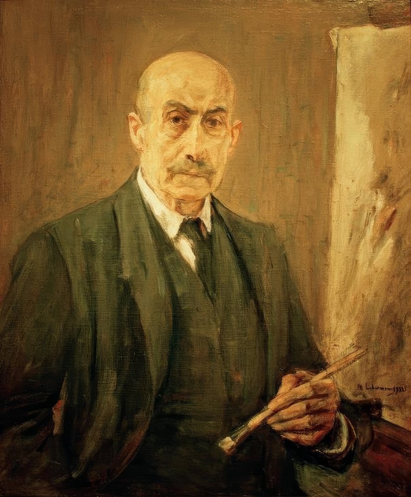 Self-Portrait in Suit Beside the Easel by Max Liebermann