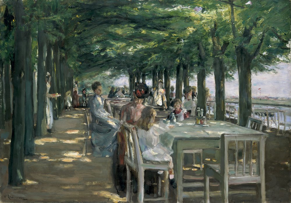 The Terrace at the Restaurant Jacob in Nienstedten on the Elbe by Max Liebermann