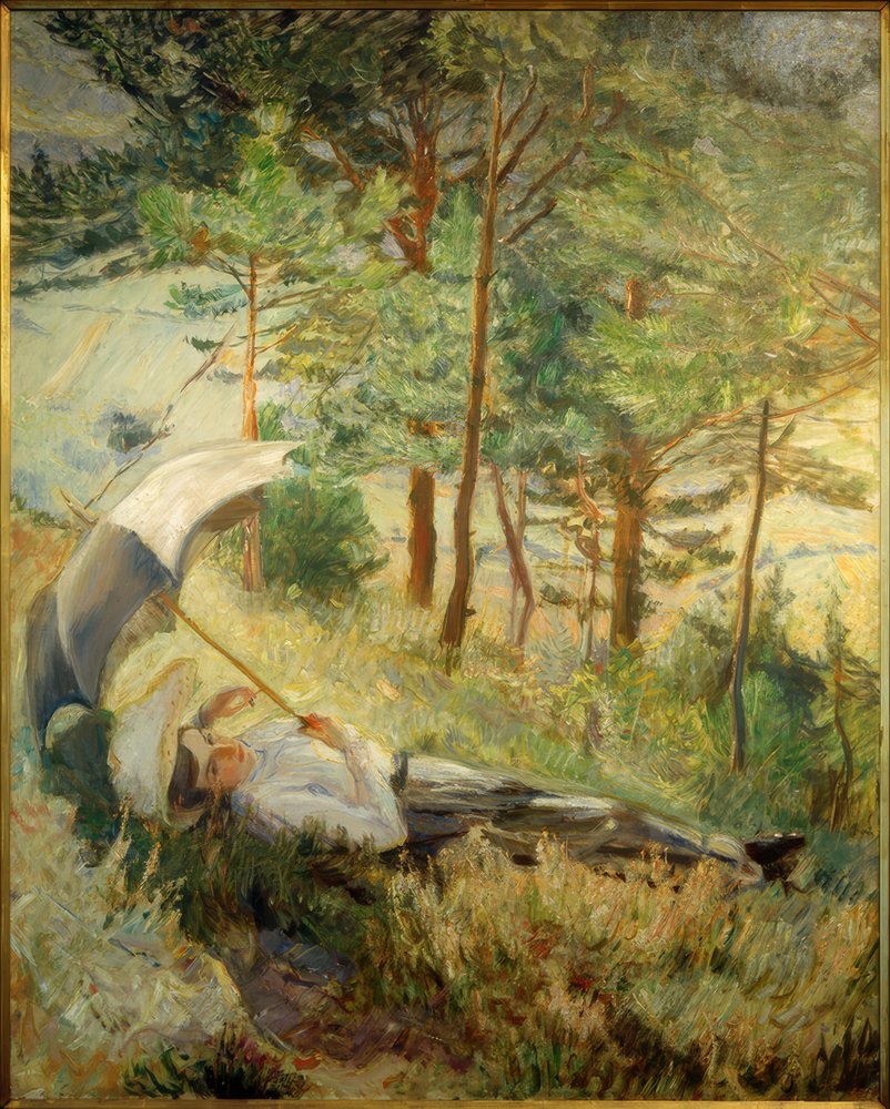 Summer morning (woman with parasol) by Max Slevogt