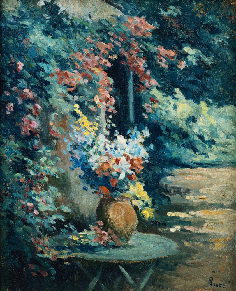 Flowers in a Landscape by Maximilien Luce