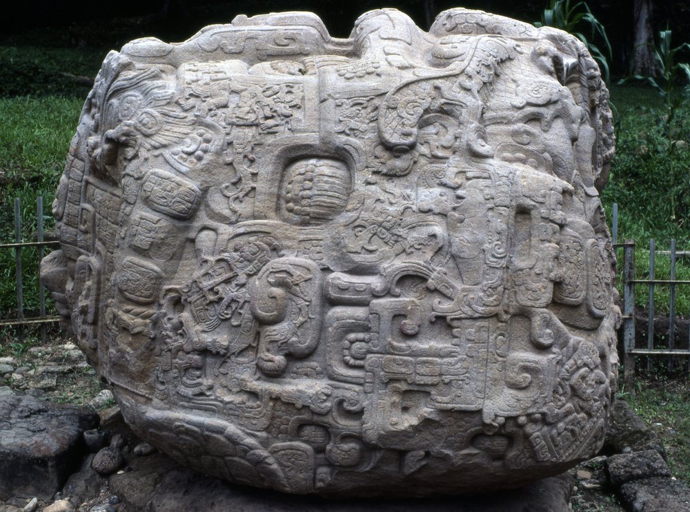 Side View of Zoomorphic Stone P, Late Classic Period (600-900 AD)