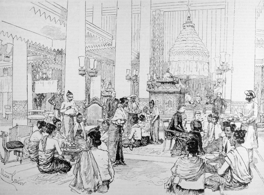 The Viceroy of India in Burmah: Burmese Ladies Taking Tea with Lady ...