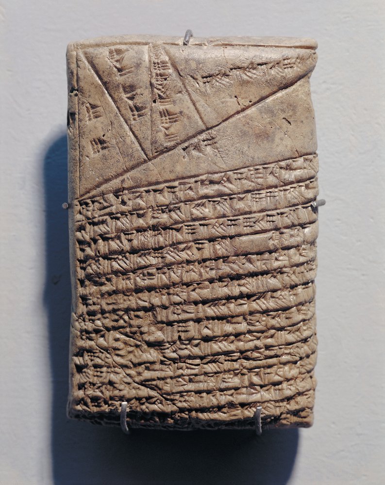 Tablet with Fourteen Lines of a Mathematical Text in Cuneiform Script ...
