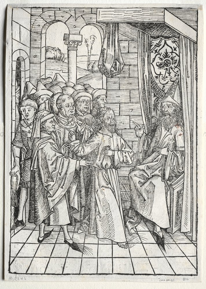 Der Schatzbehalter: Christ before Caiaphas Verso, 1491 by Michael Wolgemut