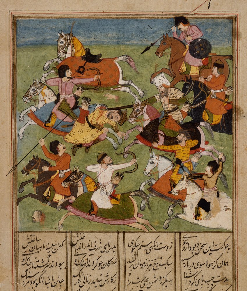 Battle Scene, c.1610-20 by Mughal School: Fine art print