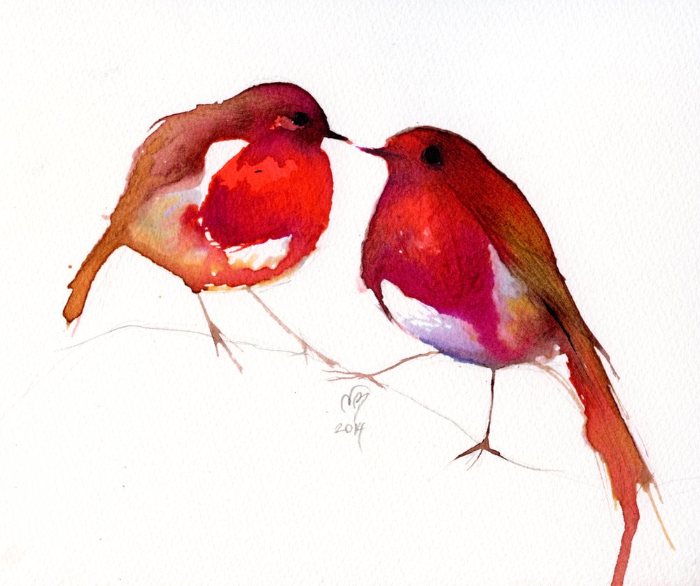 Two Little Ink Birds, 2014 by Nancy Moniz Charalambous
