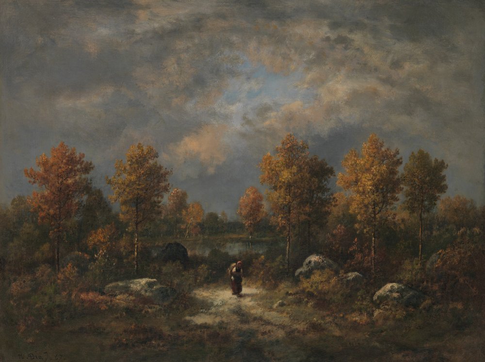 Autumn: The Woodland Pond, 1867 by Narcisse Virgile Diaz de la Peña