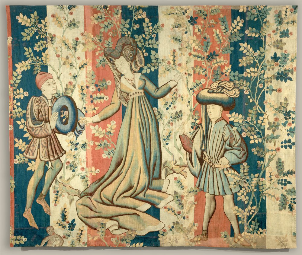 Courtiers in a Rose Garden: A Lady and Two Gentlemen, c.1440-50 by Netherlandish School