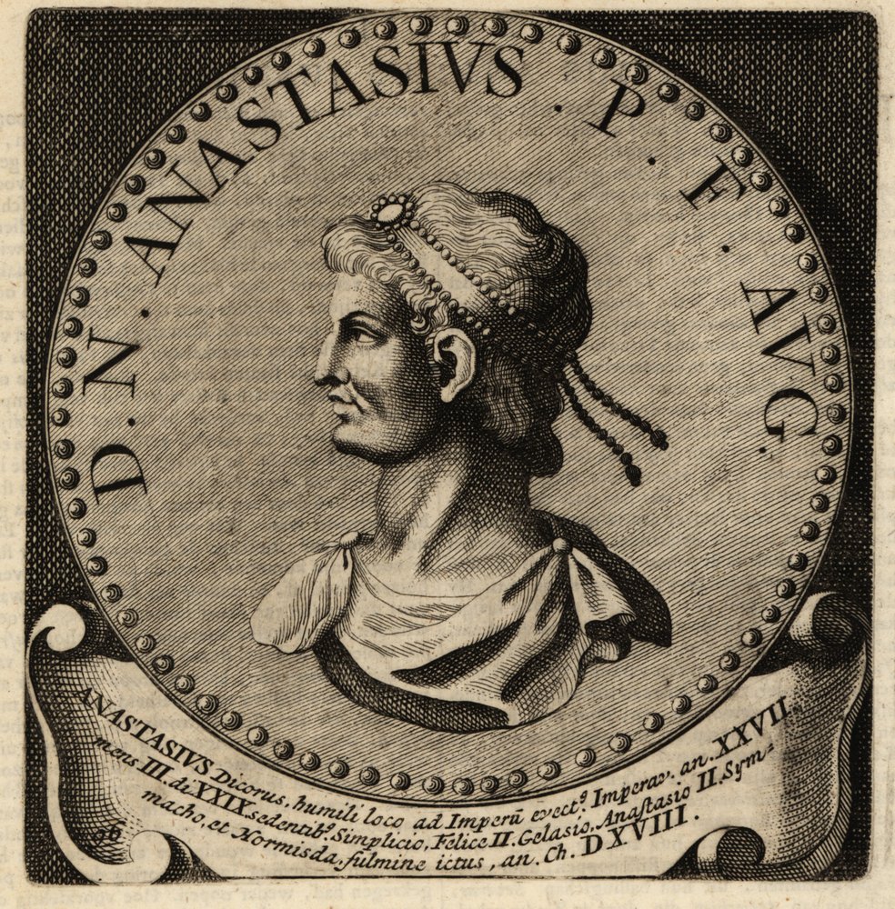 Portrait of Roman Emperor Anastasius I by Netherlandish School