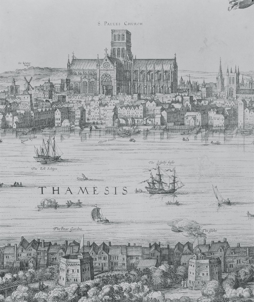 Panorama of London and the Thames (detail) by Nicolaes Jansz Visscher