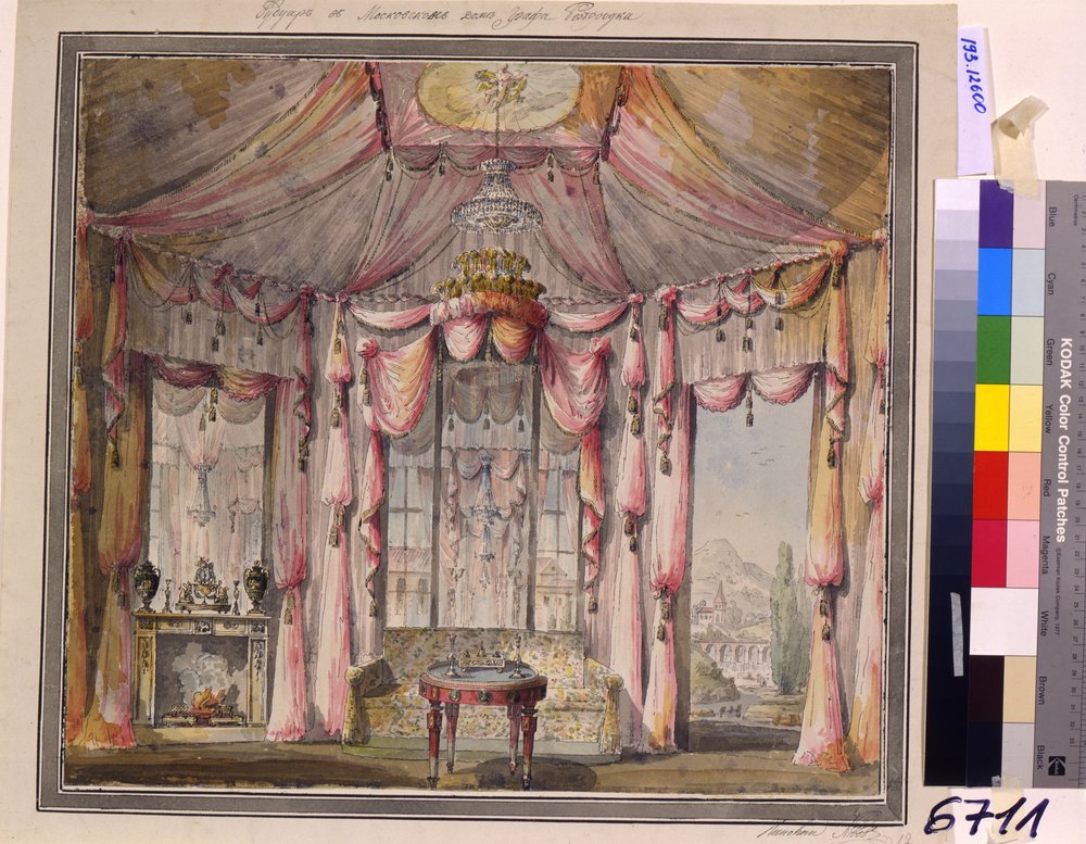 Interior Design for the Boudoir in the Count Bezborodko House in Moscow