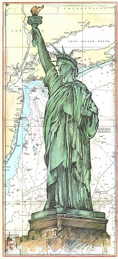 Statue of Liberty - small by Ole West