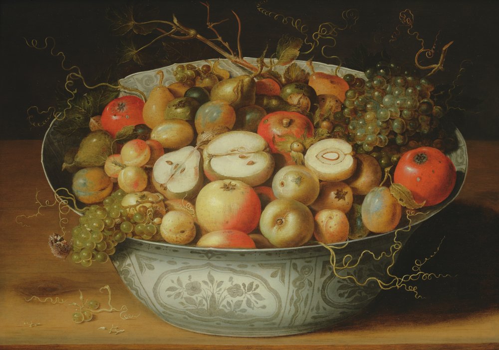 Still Life of Fruit in a Porcelain Bowl