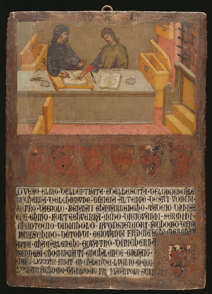 Chief Financial Officer and Scribe at their desk in the Biccherna ...