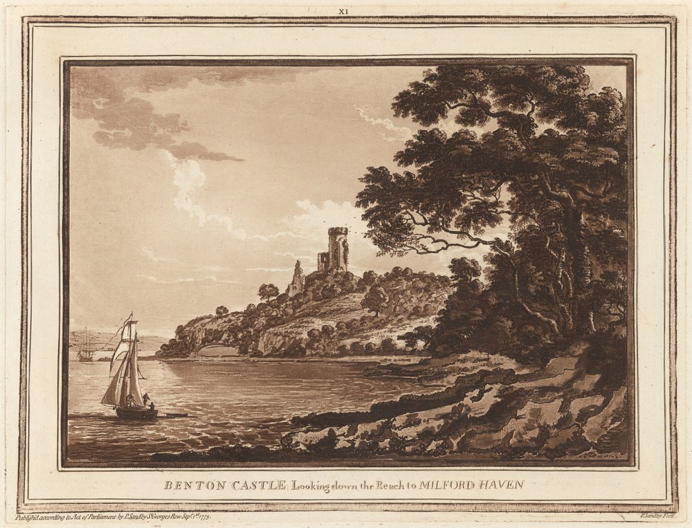 Benton Castle, Looking down the Reach to Milford Haven
