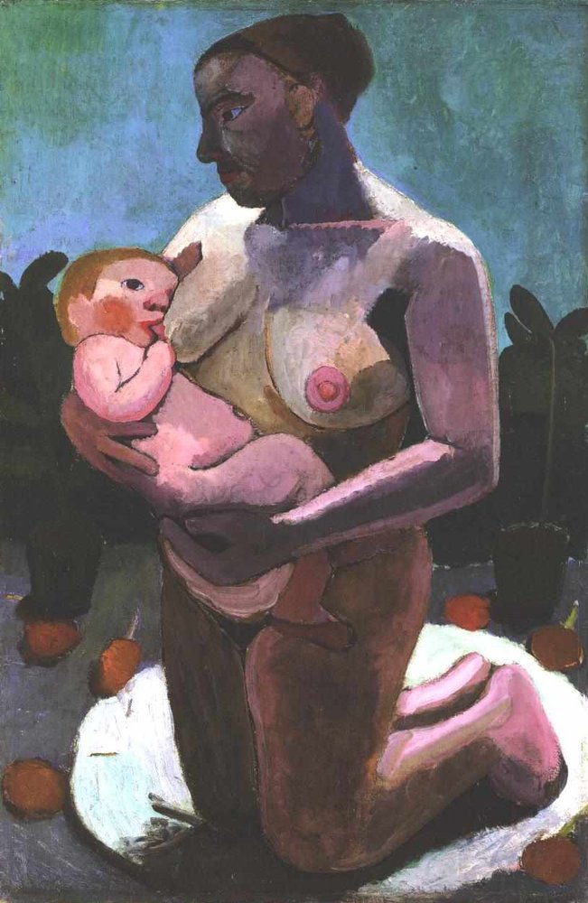 Kneeling Mother with Child by Paula Modersohn-Becker
