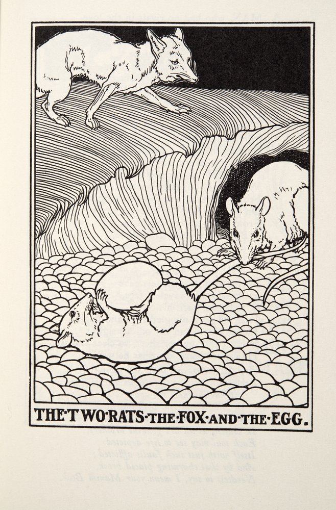 The Two Rats, the Fox and the Egg, from Fontaine Fables