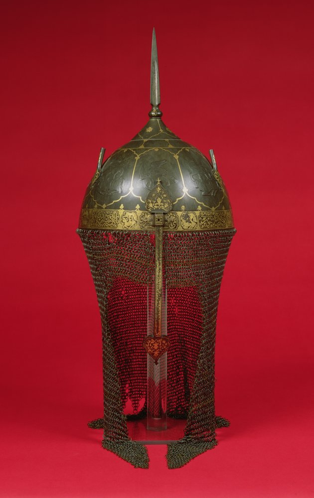 Helmet with Chain-Mail Guard, Safavid Period