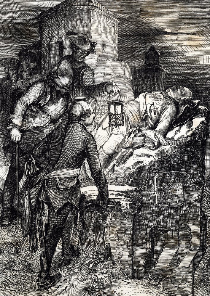 The death of King Charles XII of Sweden (1682-1718) during the siege of ...