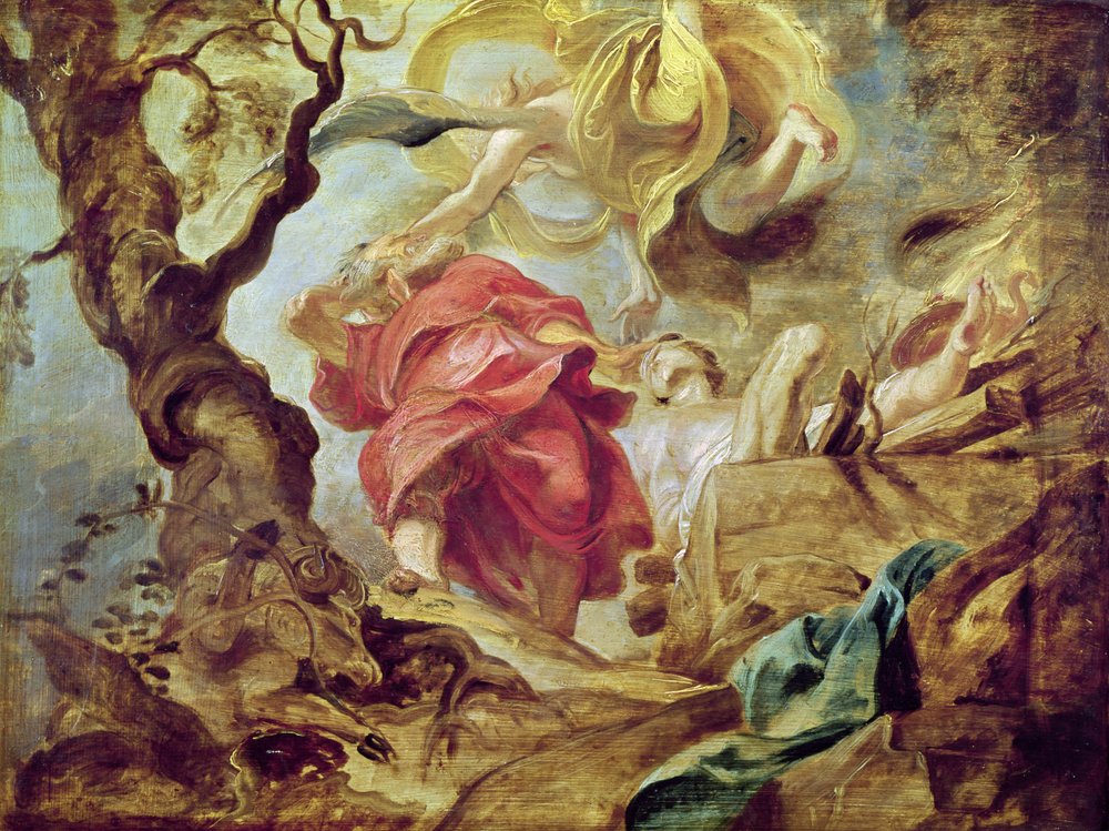 The Sacrifice of Isaac, Sketch for Section of Ceiling in the Jesuit ...