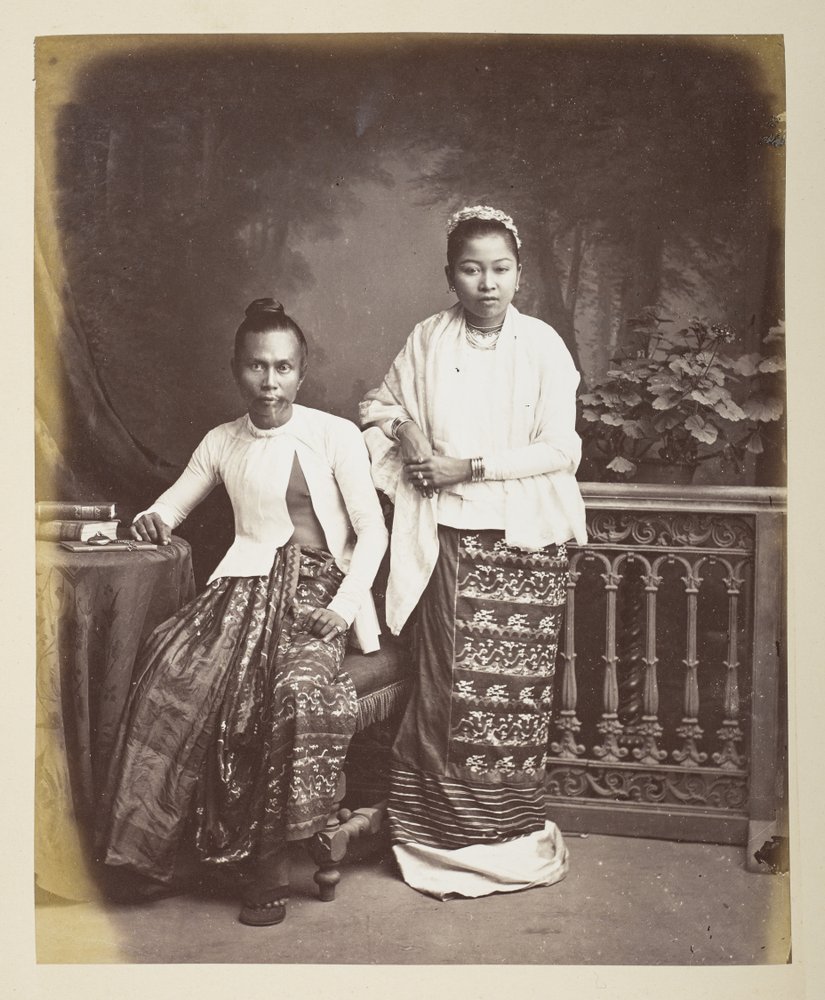 Portrait of a Burmese Man and Wife by Philip Adolphe Klier