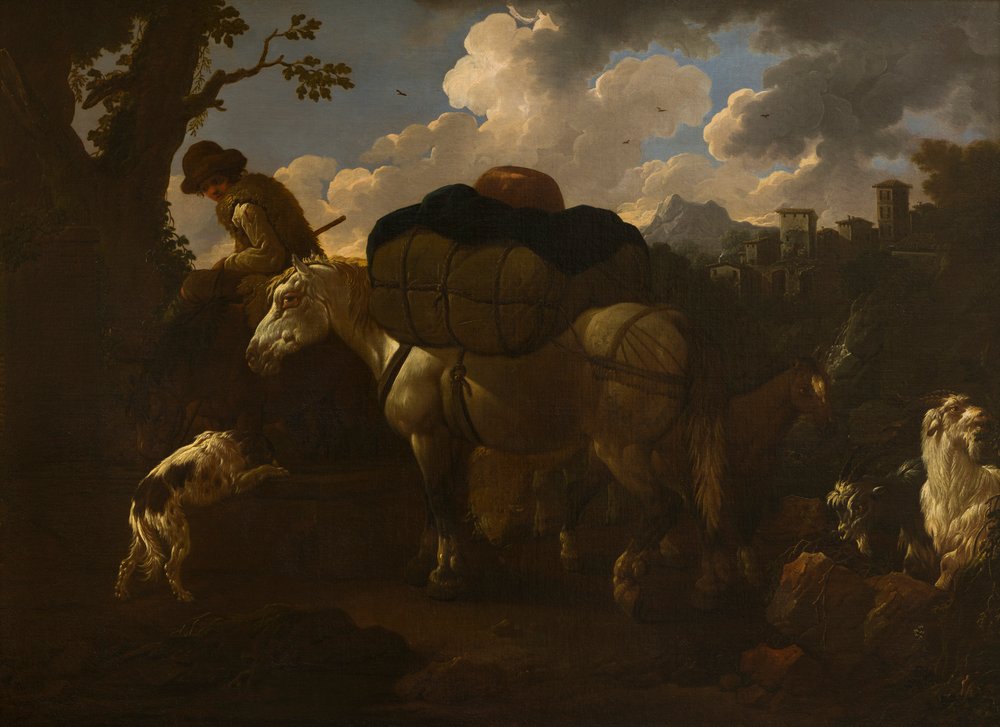 A Peasant Scene by Philipp Peter called Rosa da Tivoli Roos