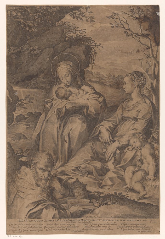 Saint Catherine of Siena with the Christ Child, Mary, a Sleeping John ...