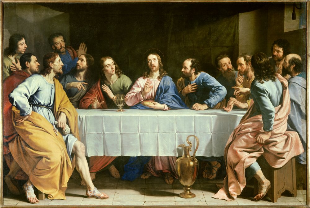 49×101 最後の晩餐 Last Supper タペストリー ラグ The Last Supper by Philippe de Champaigne: Fine art print