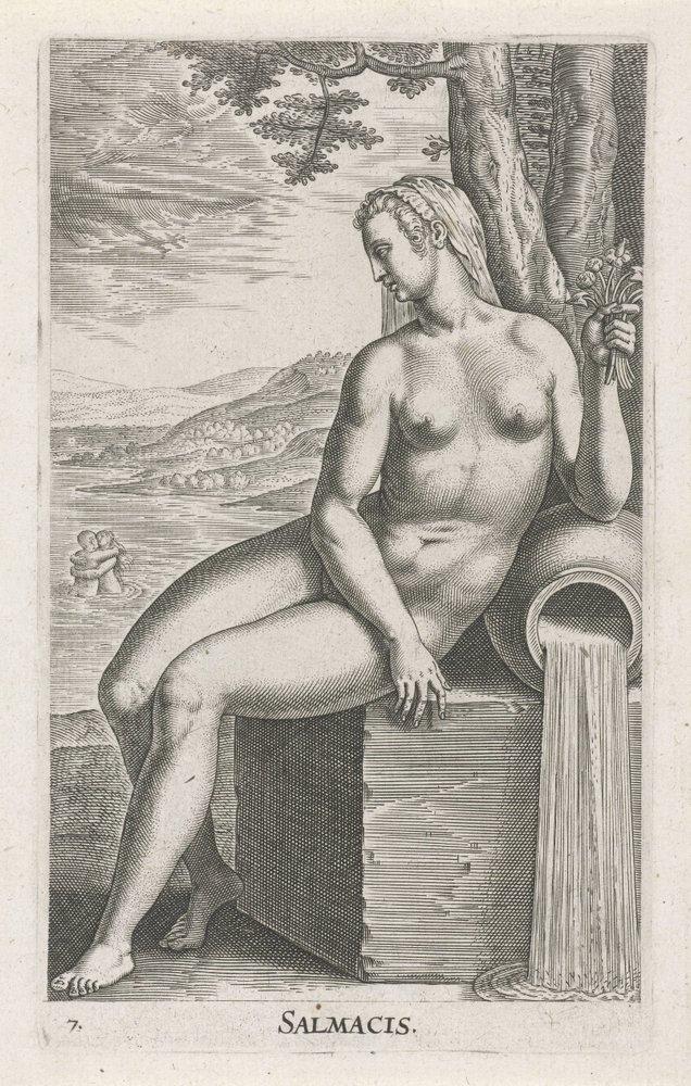Water Nymph Salmacis (Stream and Water Nymphs) by Philips Galle