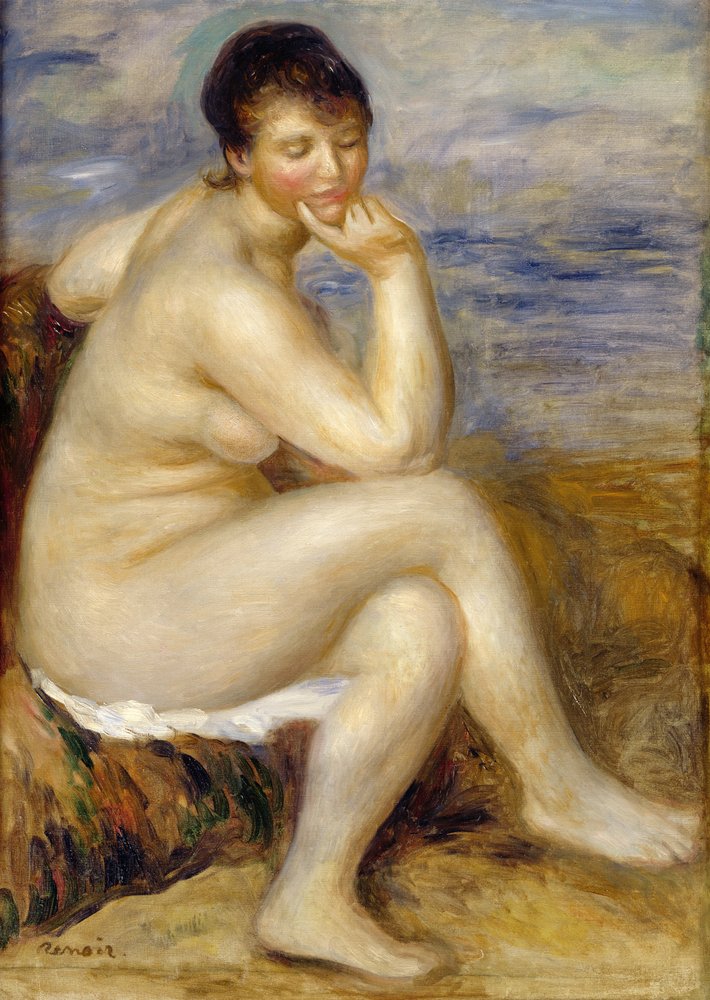 Bather Seated on a Rock, 1882 by Pierre-Auguste Renoir