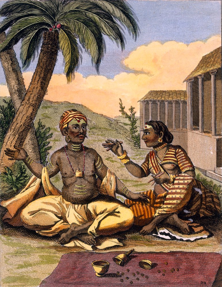 A Rajah being entertained by a lady, engraved by Poisson, from 'Voyages ...