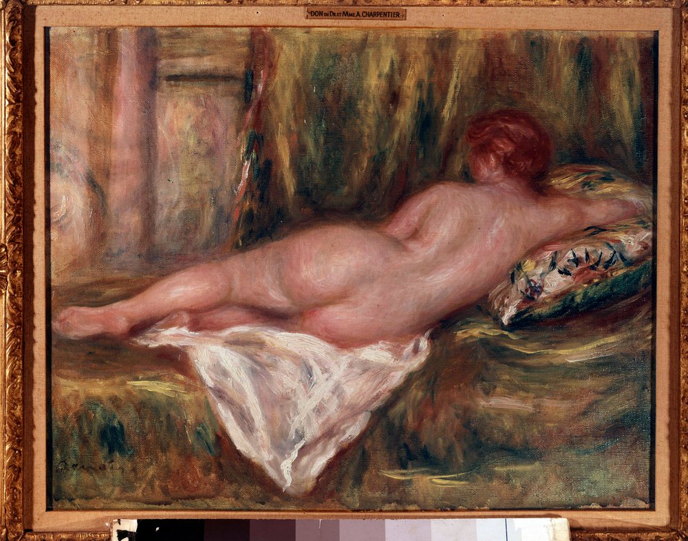 Naked Reclining Seen from Back or Rest After Bath by Pierre-Auguste Renoir