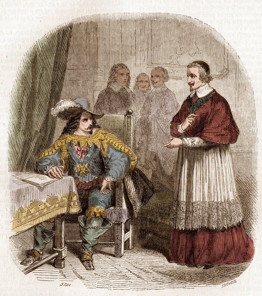 French King Louis XIII and Cardinal Richelieu Founding the