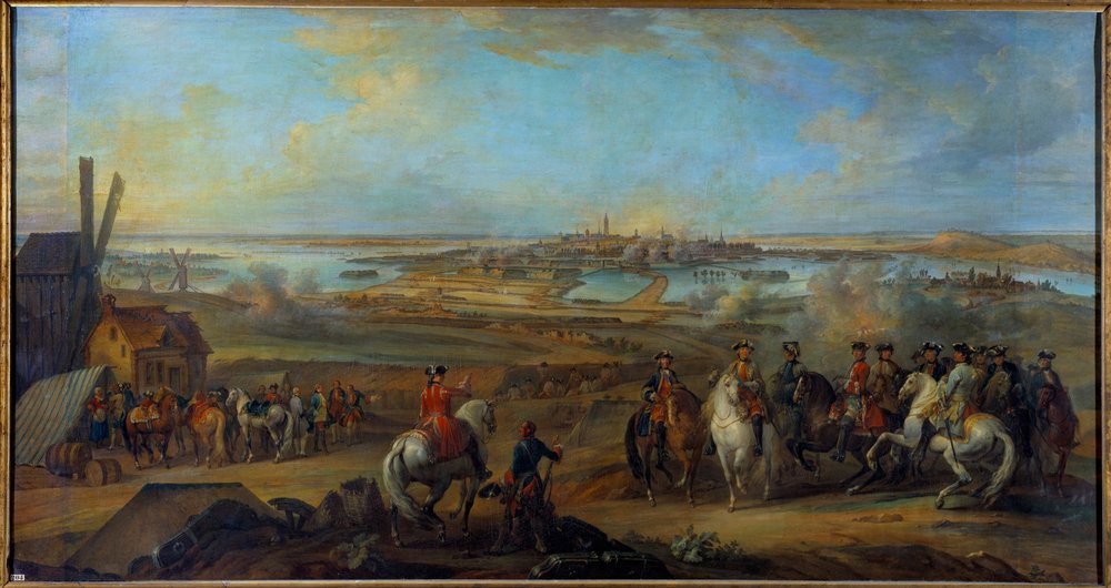 Campaign of Flanders (1745-1747): King Louis XV (1710-1774) at the siege of Mons in Hainaut in July 1746. Painting by Pierre Nicolas Lenfant (1704-1787), 18th century, 1.77 x 3.35 m by Pierre Lenfant