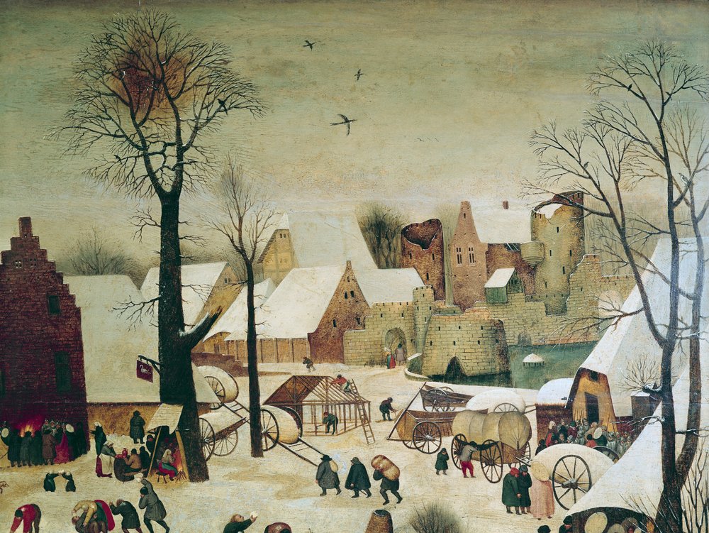 The Census at Bethlehem, Detail of the Houses and Fortifications